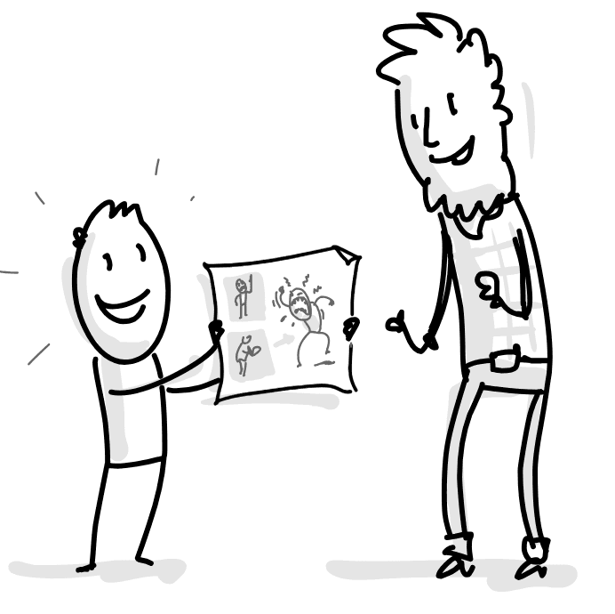 Kind zeigt ein ausgedrucktes Arbeitsblatt